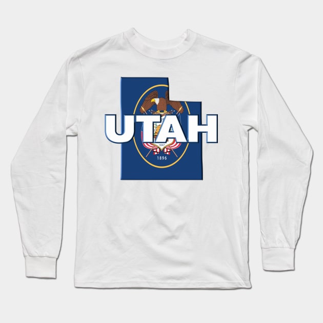 Utah Colored State Long Sleeve T-Shirt by m2inspiration